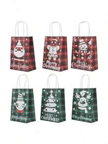 48/24/12 Peças Sacos de Presente de Biscoito de Gengibre de Natal - Sacos de Papel para Guloseimas de Natal com Alças, para Decoração de Festa de Natal e Suprimentos de Férias, Festa de Aniversário, Casamento, Presentes de Natal, Decorações de Natal, Festa de Aniversário, Presentes de Ano Novo, Cores e Estilos Aleatórios Natal Decorações de Natal Pijamas de Natal Presentes de Natal Decoração de Natal - Multicolorido - Visão 7