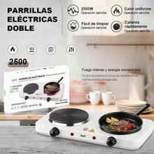 Electric Grill, Black Flat Disc, Adjustable Temperature Control, Even Heat Distribution, Non-Stick Surface, 5 Heating Levels, Indicator Light, Portable And Compact. - White - View 3