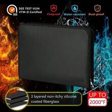 Accordion File Organizer,Flame Resistant Expanding File Folder With Multi Pockets,Portable Business Fire Storage Document Organizer Folder With Zipper For Documents And File - Multicolor - View 1