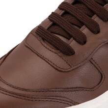 Men's Casual Genuine Leather Sneakers With High Sole Style And Comfort - 駝色 - 查看 6