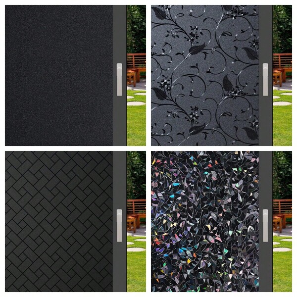 Película de tinte de ventana opaca 3D de PET para privacidad, pegatina de ventana aislante removible para baño, hogar y oficina