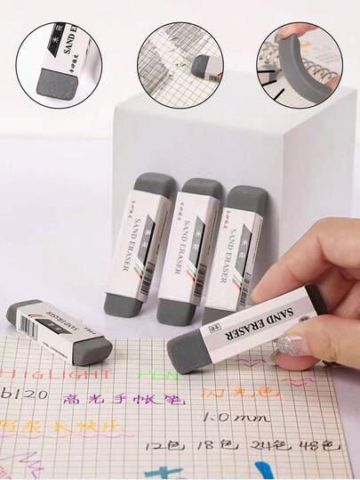 3/5/10 pièces Gommes en caoutchouc mat, convenant pour les stylos-plume, les stylos à bille et l'encre - Fournitures de correction pour l'école et le bureau - Gommes pour crayons de couleur et encre, prix pour étudiants, cadeaux de fête