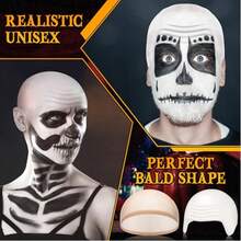 2 Chiếc Mũ Trùm Đầu Bằng Cao Su Latex Trang Điểm Hóa Trang Cho Người Hói Đầu Halloween - 2 cái - Xem 11