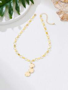 1 Classic Elegant Round Tassel Pendant Necklace With High-End Feel For Women