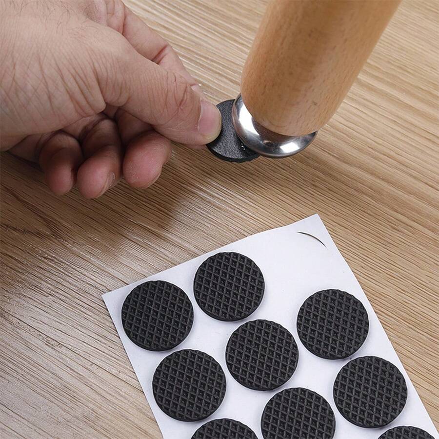 2Set (12pcs/Set) Self-Adhesive Protector Rubber-Mat Non-Slip Pads Chair Leg Sofa Table Feet - Black - View 1