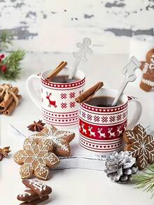 4 Piezas de Cucharitas de Acero Inoxidable con Temática Navideña y de Vacaciones - Mini Cucharitas para Té, Aptas para Café, Té, Postres, Helado - Opción Perfecta para el Hogar, Restaurante, Food Truck, Cafetería - Ideal para Navidad, Año Nuevo