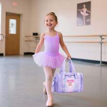 Personalized Monogram Dance Bag Girls - 3-6 Years Duffle Bag Kids Lightweight Resistant Oxford Backpack Ballet Cheerleading Sleepovers Gymnastics - 紫色 - 查看 4