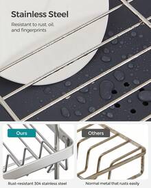 Dish Drying Rack, 2-Tier Dish Rack For Kitchen Counter With Rotatable And Extendable Drain Spout, Dish Drainer With Utensil, Cup, Glass, Cutting Board Holders, Silver And Black/Silver And Grey - Grey - View 6