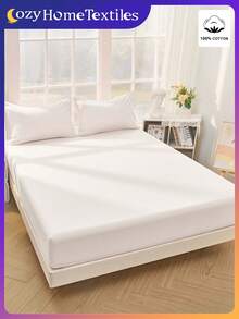 1 bộ ga trải giường cotton 100%, bộ đồ giường ngủ màu trơn, đồ dệt gia dụng ấm cúng, bộ đồ giường ngủ mềm mại và thoải mái, tấm bảo vệ nệm thoáng khí và chống xù lông, bộ ga trải giường thân thiện với da, trang trí phòng ngủ cho mọi mùa, phù hợp với giường đơn, giường đôi, giường cỡ lớn, giường cỡ Queen và mọi kích cỡ, tấm bảo vệ nệm cho phòng ngủ, có thể giặt máy, có thể tái sử dụng, giường, trang trí nhà cửa, trang trí phòng ngủ, màu trắng - trắng - Xem 9