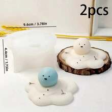 1 pieza Molde de vela de muñeco de nieve que se derrite para Navidad, molde de silicona para manualidades, yeso, resina, jabón hecho a mano