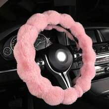 Winter Warm Plush Steering Wheel Cover, Soft As Wool Car Steering Wheel Cover, Unisex (Light Gray/Beige), Pink Plush Steering Wheel Cover - Soft Anti-Slip, Universal Car Steering Wheel Protector, Fashionable & Comfortable Grip, Car Interior Accessories - Multicolor - View 7