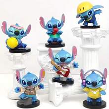 6 قطع دمى ستيتش الموسيقية من ديزني من البي في سي مرخصة رسميًا، زينة كعكة الزفاف، ديكورات عيد الميلاد، تماثيل قابلة للجمع، تماثيل صغيرة، هدايا عيد الميلاد، هدايا الهالوين، ديكورات الهالوين، هدايا الحفلات