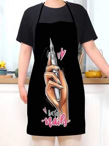 1pc Elegant Chef & Cosmetic Element Pattern Apron, Polyester Fiber, Handwashable, Glossy Surface, Suitable For Home And Professional Use, Professional Apron | Sports Apron - Multicolor - View 14