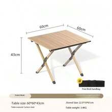 Outdoor Portable Folding Carbon Steel Egg Roll Table, Suitable For Camping, Picnic, Easy To Install