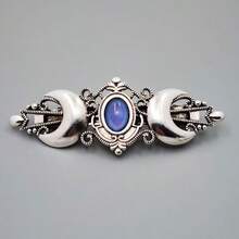 1pc Retro Witch Triple Moon Spring Clip Hair Accessory, Gothic Bohemian Style Hair Clip For Party, Women Hair Decoration, Claw Clips