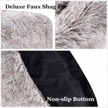 Oval Calming Donut Cuddler Dog Bed, Shag Faux Fur Washable Round Pillow Pet Bed For Small Medium Dogs (XXL(43"X34"X8"), Light Brown), Popular In 2025 - Nâu nhạt - Xem 4