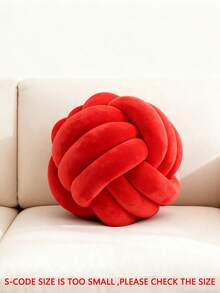 1 pieza Bola retorcida de unicolor hecha a mano, cojín decorativo, decoración de sofá y mesa de café, decoración de dormitorio y mesita de noche, 3 opciones de tamaño, rojo