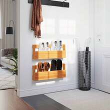 vidaXL Wandmontierte Schuhregale 2 Stk. Wachsbraun 59x8,5x23,5 cm