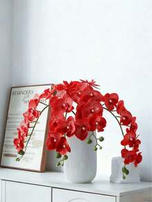 5支27英寸人造蝴蝶兰花枝，人造兰花，适用于家庭、办公室、婚礼装饰、学校宿舍、人造植物、场景布置、房间装饰、派对和节日装饰、卧室装饰配件、情人节装饰、玫瑰、春季装饰