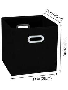 6 Cajas Organizadoras De Tela Plegables Hogar Almacenamiento - Negro - Ver 3