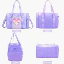 Personalized Monogram Dance Bag Girls - 3-6 Years Duffle Bag Kids Lightweight Resistant Oxford Backpack Ballet Cheerleading Sleepovers Gymnastics - 紫色 - 查看 7