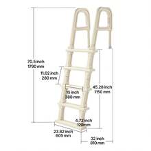 Swimming Pool Ladder, 75°Inclined 5-Step Double Handrails Stair, Non-Slip Heavy Duty Steps, Load Capacity 300 Lb, For 48-54 In Inground & Above-Ground Pools Of Any Deck Surface Indoor & Outdoor - 75°Inclined 5-Step - 查看 10
