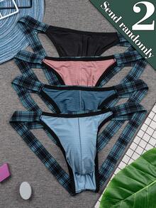 2pcs Men's Sexy Thong Underwear, Breathable Soft Smooth Fitting, Fashionable Comfortable Men's Intimate Apparel - Multicolor - View 9