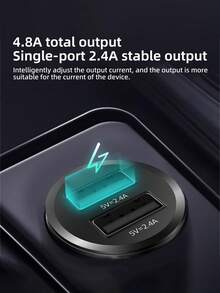 PHILIPS 4.8A Dual USB Port Car Charger With 2.4A Fast Charging, Universal Compatibility For All 12V-24V Vehicles, For Smartphones, Tablets, And GPS Devices