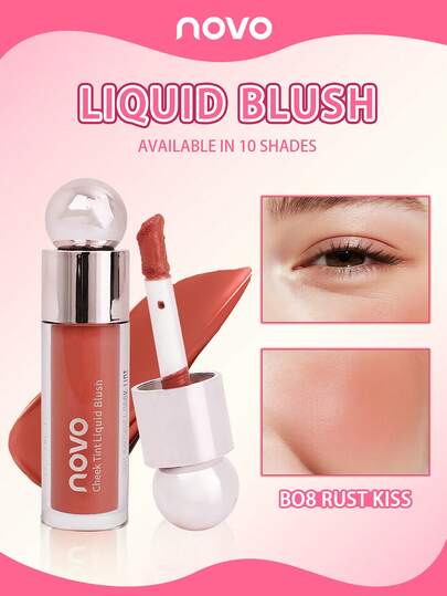 NOVO 3-In-1 Liquid Blush, Highlighter & Contour, Matte Blush For Natural Nude Makeup, Suitable For Daily, Stage, Festival, Graduation, Birthday, Gift For Women, Halloween