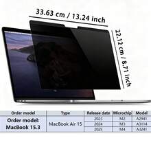 Cyan Phoenix [1 peça] Protetor de tela de privacidade para MacBook, acessórios para jogos de monitor, presentes de Natal, compatível com MacBook Pro/Air 13,3 polegadas/13,6 polegadas/14,2 polegadas/15,3 polegadas/16,2 polegadas - Película fosca antirreflexo antiespião removível e reutilizável, fácil de instalar, design adequado para viagens