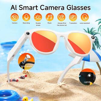 New Large-Capacity Battery Smart Glasses, Multifunctional Sunglasses, Available In Multiple Colors, Call Function, Music Playback, Remote Photo Control, Outdoor Sports Headphones, Rechargeable, High-Definition Lenses, Unisex, Touch-Sensitive, AI Voice Assistant, AI Translation, Intelligent Object Recognition.