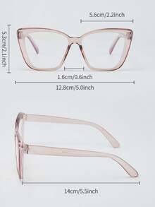 1副/2副/3副女士眼镜，2025新款方形大框休闲简约透明个性百搭修身眼镜，适合日常佩戴、电脑、阅读、游戏等场合。 - 黑色 - 查看 10