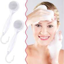 2 Pack Silicone Manual Facial Cleansing Brush Skin Friendly Waterproof Face Cleaning Scrubber Exfoliator Cleanser For Blackheads Whiteheads Makeup Residues Removal White One Size