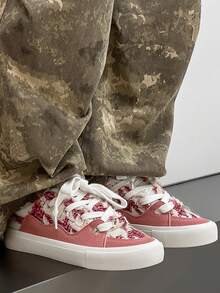 Dopamine Bread Sneakers, Unisex Casual Canvas Vulcanized Shoes, Versatile Sports Skateboard Shoes For Teenagers