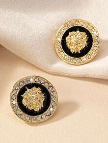 1 Pair Elegant Copper Zirconia Stone Devil's Eye Stud Earrings, Women's Earrings, Suitable For Daily, Party, Holiday Wear, Women's Jewelry