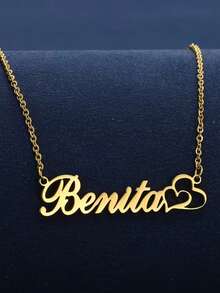 Custom Stainless Steel Necklace - Elegant And Sexy Style, Perfect Valentine's Day Gift, With Personalized Initials And Name, DIY Heart Pendant, Perfect For Party And Casual Wear, Personalized Jewelry - Multicolor - View 2