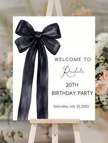 Customized Birthday Welcome Sign, Personalized Text Welcome Sign (Party Favor), DIY Birthday Sign (Garden Home Decor), Customized Bow Tie Wedding Anniversary Party Sign (Entrance Door Sign),Home Decor Living Room, Quinceanera Decor - Multicolor - View 3