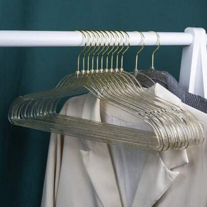 20 piezas/10 piezas Perchas de ropa de cristal acrílico transparente, perchas de ropa de color dorado, sin deslizamiento y sin costuras, adecuadas para el dormitorio, el armario, la habitación de las niñas, la sala de almacenamiento, el baño, la tienda de ropa, el dormitorio escolar, el estante de ropa de plástico, el almacenamiento del hogar, el estante de secado, las perchas de ropa para niños, las perchas de ropa para mascotas, perchas decorativas, adecuadas para primavera, verano, otoño e invierno