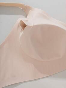 Wireless Jelly Bra, Simple Comfortable Sports Bras For Women, Wire-Free Solid Color Underwire Bras & Sports Seamless Bras For Large Bust - 粉色 - 查看 7