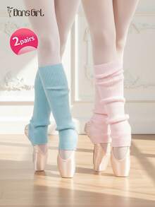 DonsGirl 2 Pairs Women's Y2k Rib Knit Leg Warmers - Cute Fall/Autumn Dance Socks For Ballet/Yoga/Gym