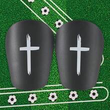 1 Pair Cross Pattern Football Shin Guards, Comfortable Wear - Suitable For Football, Basketball, Baseball And Other Sports - Football Training Equipment