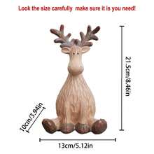 Merry Christmas Resin Crafted Cartoon Reindeer Decor, Suitable For Various Rooms, Indoor & Outdoor, Resin Ornament, Cute Christmas Reindeer, No Power Or Battery Required