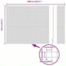 Zaun mit Pfosten Grau 0,6 x 10 m Stahl-XY821480