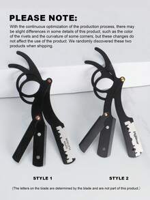 1pc Stainless Steel Men's Manual Thumb Shaving Razor With Razor Stand, New Model Shaver Kit With Double-Edged Folding Razor Blade For Shaving, Trimming