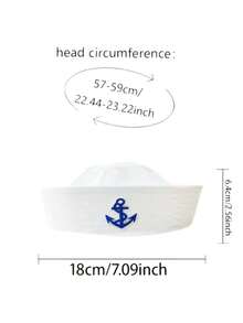 1pc Polyester Sailor Hat For Women & Men, Yacht Captain Hat, Suitable For Halloween, Christmas, Bachelorette Party, Cosplay, Yacht Party, Parade, Adult Party, Beach