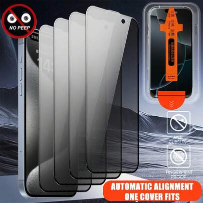 ZYSHI 3pcs Privacy Tempered Glass Screen Protector For IPhone, Self-Cleaning, Bubble-Free, High Definition, Easy One-Click Installation, Suitable As Birthday, Family, Friend Gift, Waterproof, Anti-Fall, Anti-Scratch, Anti-Fingerprint, Full Screen Coverage