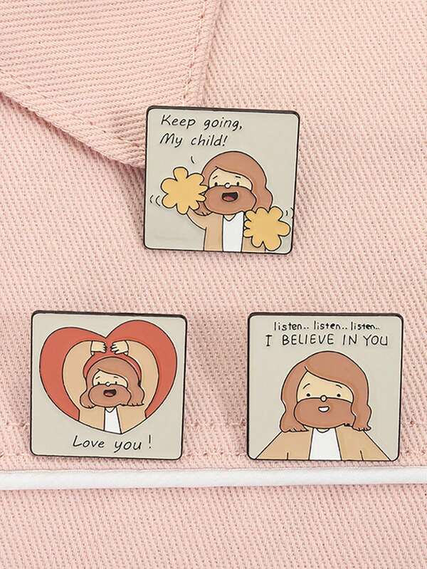 3 piezas Jesús cree en ti Insignia de esmalte con cita inspiradora religiosa Creencias cristianas Broche de solapa Joya regalo para amigos