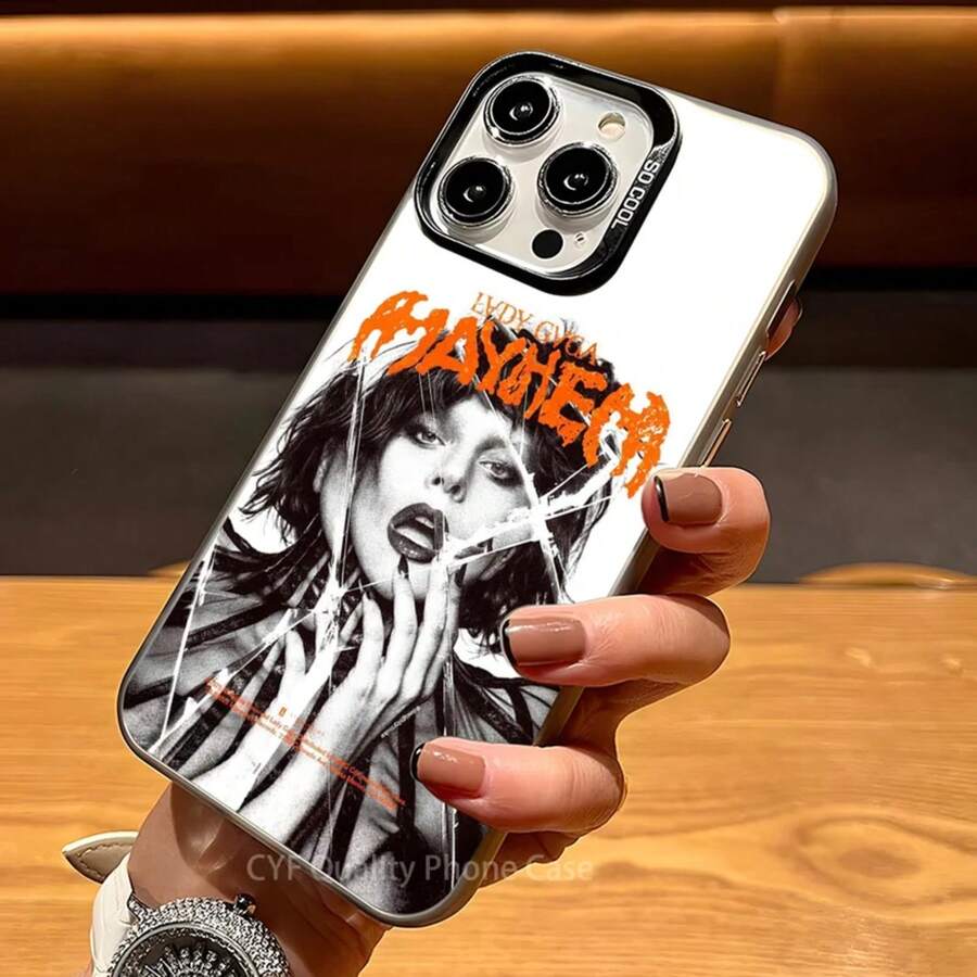 Funda de Teléfono Singer L-Lady G- para Apple 11 12 13 14 15 16Pro Max Plus, Cubierta Protectora Plateada - Z4 - Ver 1