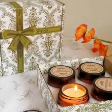4件套/3套/盒装和1套/盒装浪漫香薰蜡烛，纯天然植物香氛，无烟天然大豆蜡香薰蜡烛，室内浴室持久留香礼盒装，浓郁花香，适合婚礼、伴手礼等场合