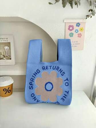 Christmas Gift Bag Lady Daily Use Lightweight Tote Bags Shopping Bags,Winter Bag,Holiday,Vacation, Perfectly Matching With Crochet Set,Christmas Gift For The Child For Christmas Gift Packaging Bags